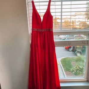 Red prom dress, prom girl, worn once